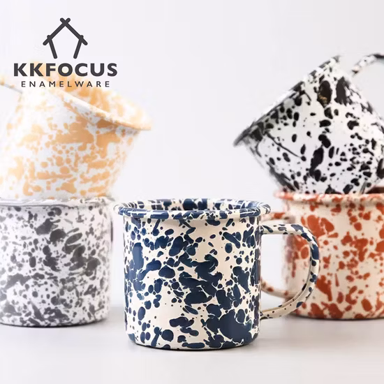 Splash-Ink Process Enamel Coffee Mug, Milk Cup, Tea Cup