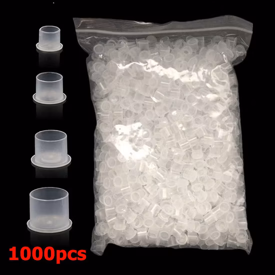 New Arrival Disposable Transparent Plastic Tattoo Ink Cups with Base for Tattoo Ink Pigment Holder Cosmetic Permanent Makeup