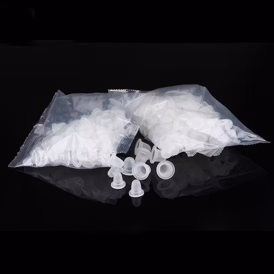 Disposable Transparent Soft Silicone Rubber Tattoo Pigment Container Microblading Ink Cups for Ink Holder